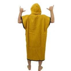 All-In PONCHO ALL IN LIGHT WAFFLE JAUNE/NOIR -SurfMaster poncho all in light waffle jaune noir 2