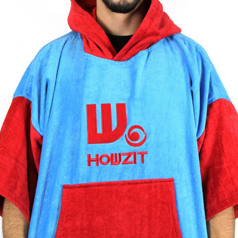 Poncho Howzit Rouge/bleu 8 Poncho Howzit Rouge/bleu â Image 8